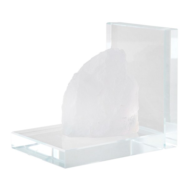 Laila Ali 1-Piece White Crystal Bookend, 4"