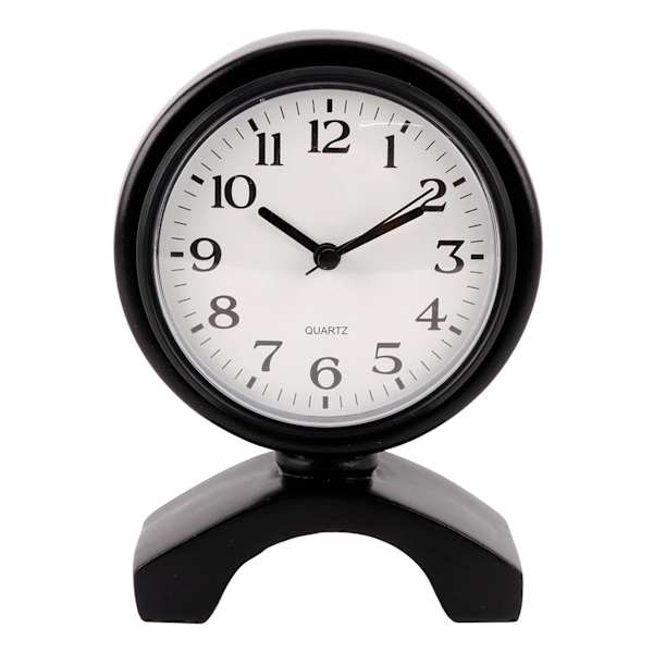 Black Round Table Clock, 7"