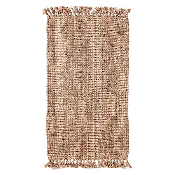 Natural Jute Boucle Fringe Accent Rug, 20x34