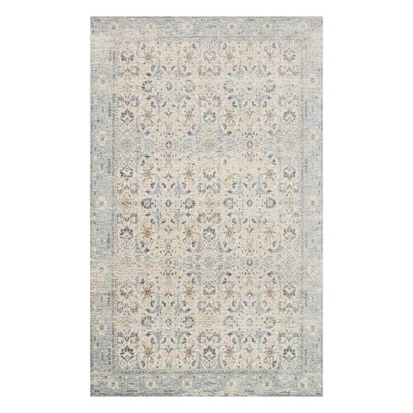 (A437) Honeybloom Penelope Distressed Look Grey Area Rug, 5x8