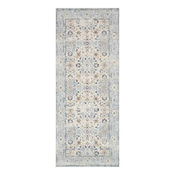 (A437) Honeybloom Penelope Distressed Look Grey Runner, 2x6