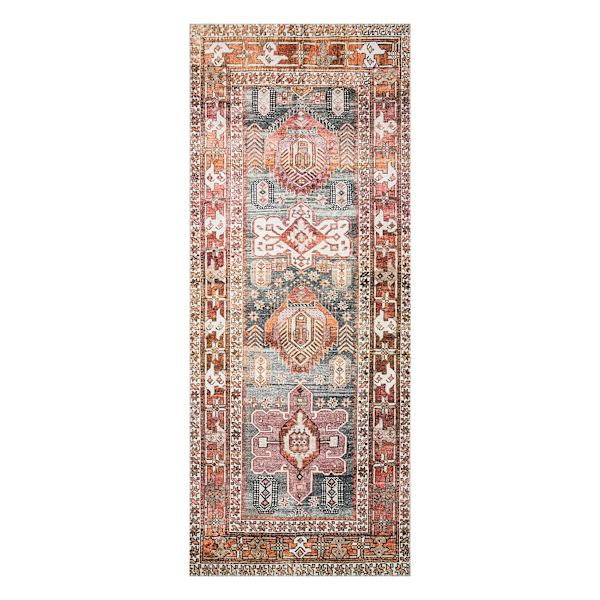 Seth Teal & Rust Southwestern Medallion Rug, 2x5