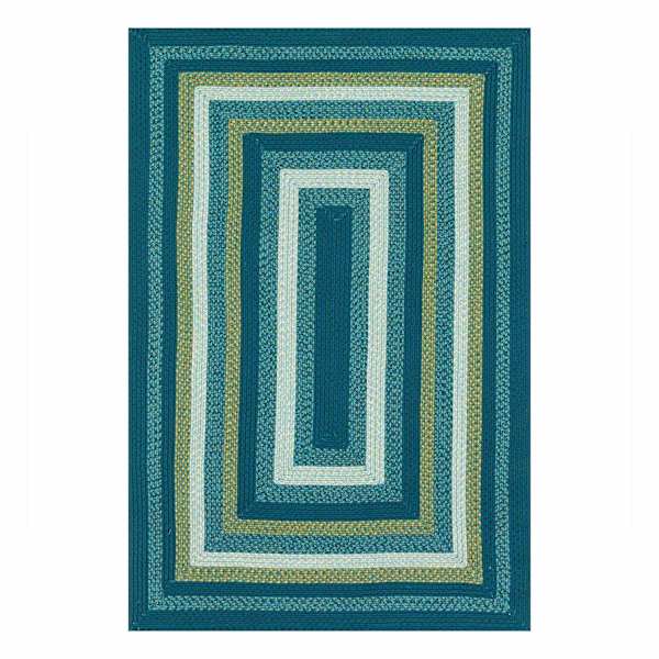 (E133) Kingsburg Blue Braided Indoor & Outdoor Area Rug, 7x10