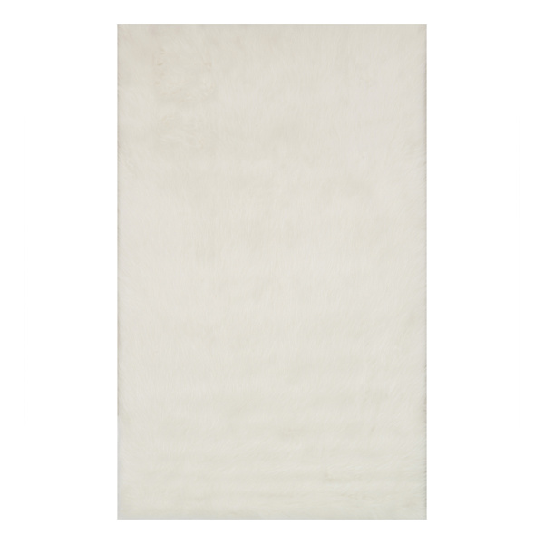 White Vale Faux Fur Shag Accent Rug, 2x3