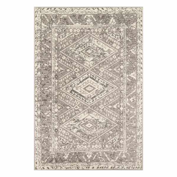 (B640) Greta Taupe Diamond Design Area Rug, 8x10