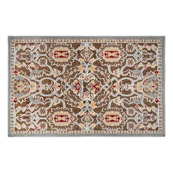 Arrington Taupe & Spice Medallion Washable Accent Rug, 2x4