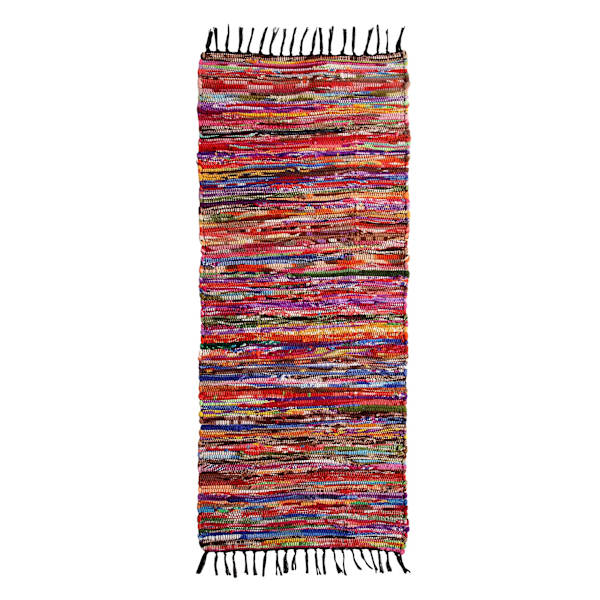 (D410) Polar Chindi Fleece Multicolor Runner, 2x5