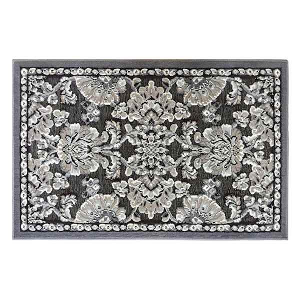 Arrington Grey & Taupe Traditional Floral Washable Accent Rug, 20x32