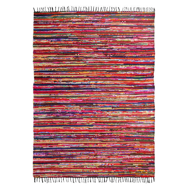 (D410) Polar Chindi Fleece Multicolor Area Rug, 7x10