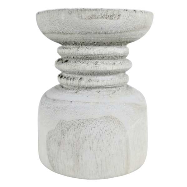 Ty Pennington Bleached Wood Candle Holder, 6"