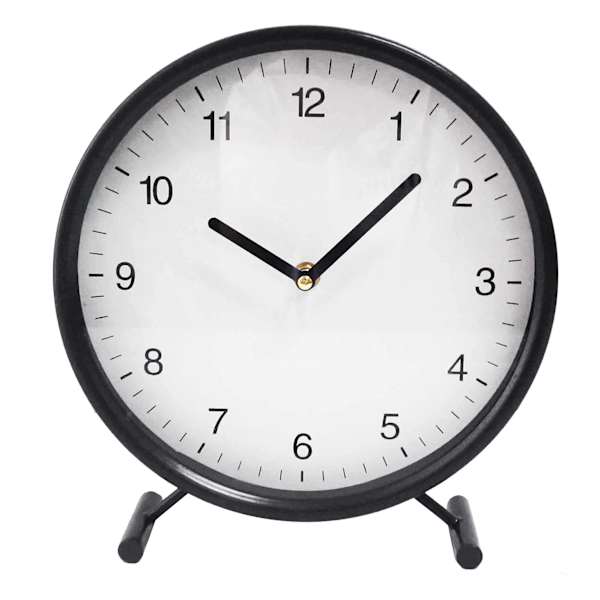 Honeybloom Round Metal Frame Table Clock, 10"