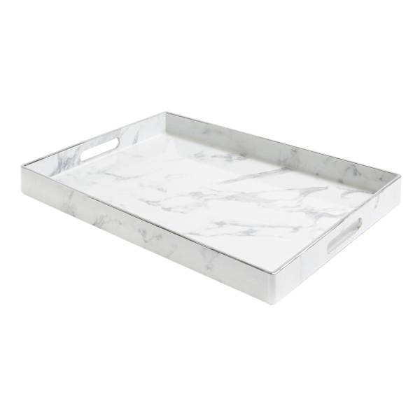 Marbled White & Grey Rectangle Decorative Tray, 14x19