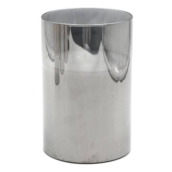 Honeybloom Smoked Grey Glass LED Pillar Candle, 4x6