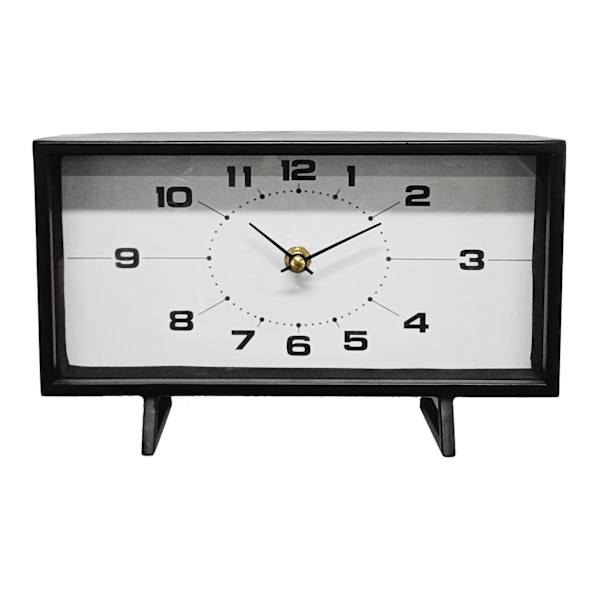 Crosby St. Black Metal Rectangle Table Clock, 10"