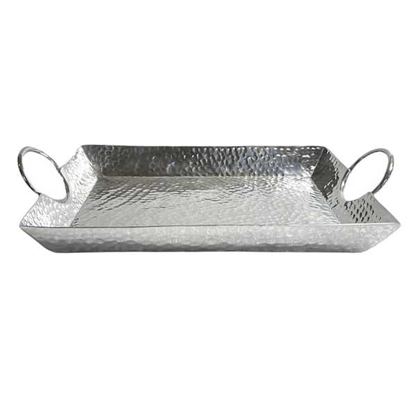 Found & Fable Hammered Silver Rectangle Tray