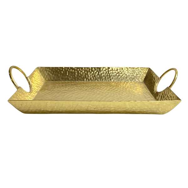 Found & Fable Hammered Gold Rectangle Tray