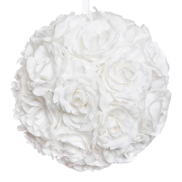 White Rose Kissing Ball, 8"