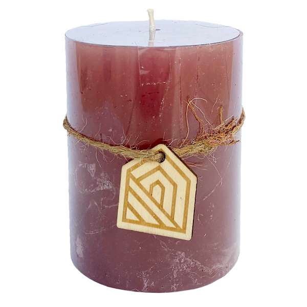 Peach Unscented Pillar Candle, 3x4
