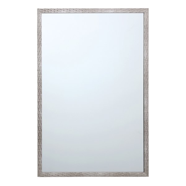 Metallic Woven Textured Framed Rectangle Wall Mirror, 24x36