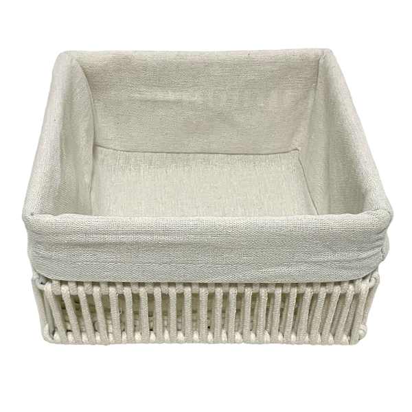 Square Poly Rope Storage Basket, Medium