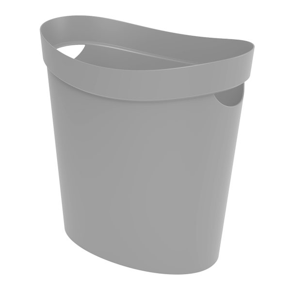 Ezy Storage Grey Oval Wastebasket, 12l