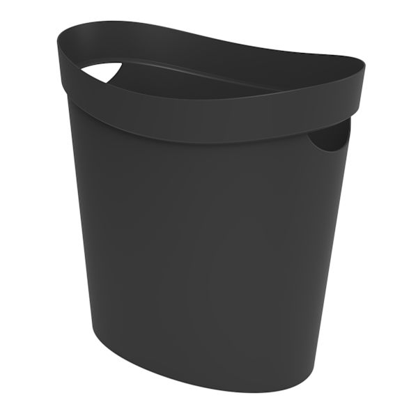 Ezy Storage Black Oval Wastebasket, 12l