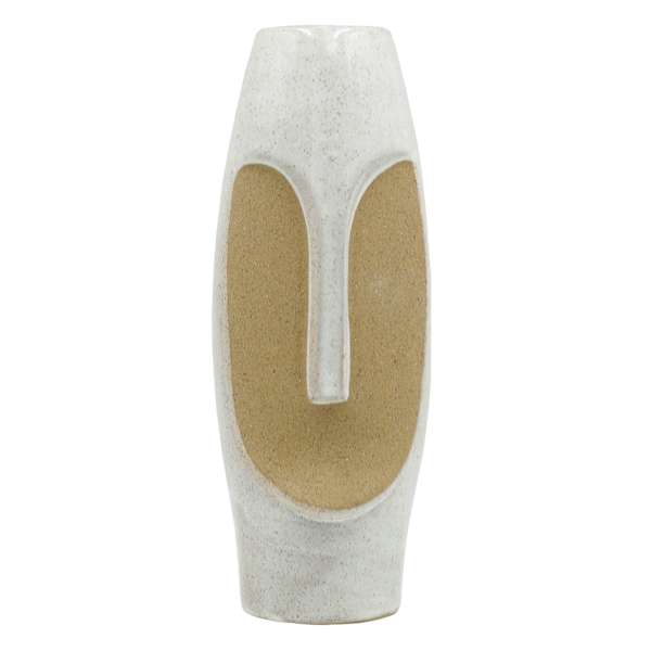 White Ceramic Vase, 12"