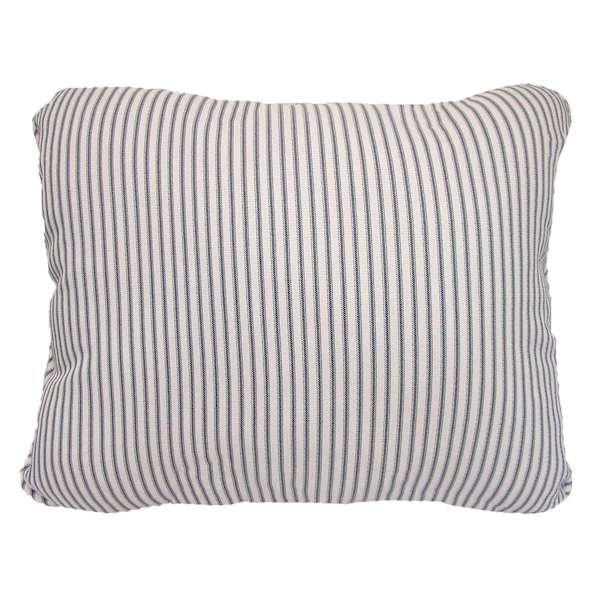 Navy Blue Ticking Striped Outdoor Back Cushion