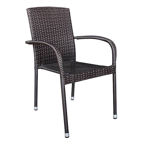 Brown Wicker Stackable Patio Chair