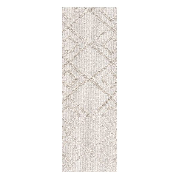 (D560) Brantley Grey Diamond Design Runner, 2x7