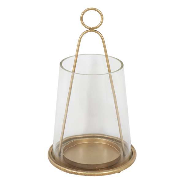 Honeybloom Gold Metal Cone Pillar Candle Holder, 12"