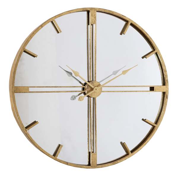Tracey Boyd Metal Mirrored Round Wall Clock, 30"