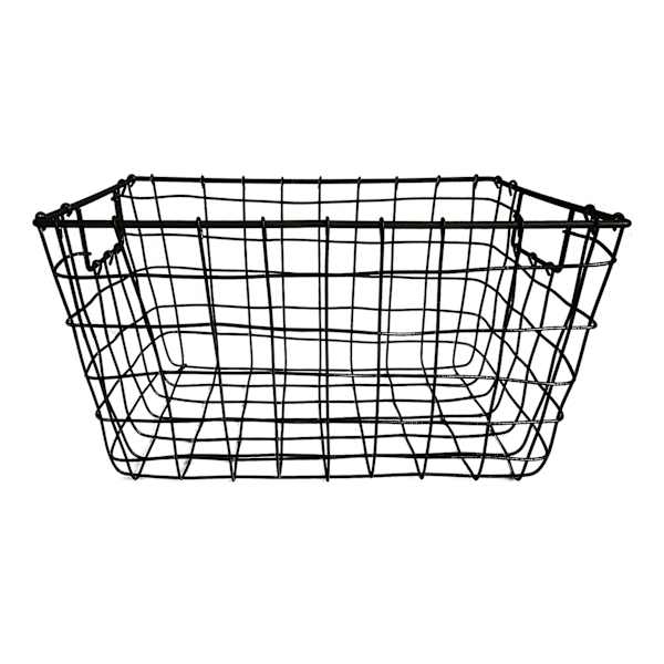 Honeybloom Tapered Dark Grey Metal Storage Basket, Extra Small
