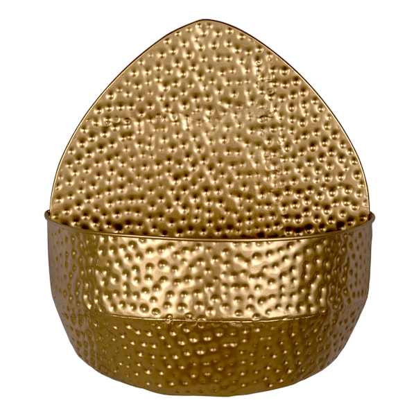 Crosby St. Textured Gold Metal Wall Planter, 10x12