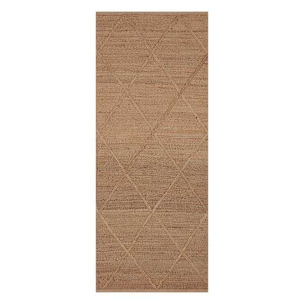 (B661) Providence Goldie Jute Diamond Design Runner, 2x5