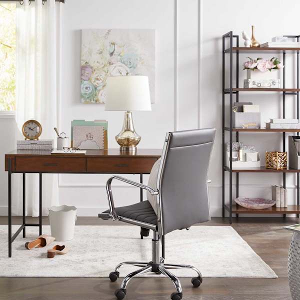 at Home Metal Wood Parkview Writing Storage 48 Desk