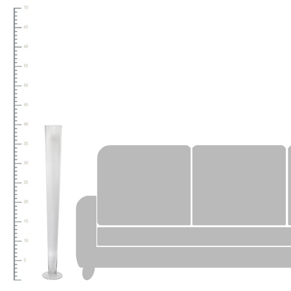 Clear Glass Floor Vase, 40"