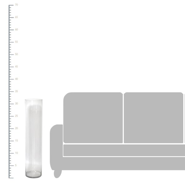 Clear Glass Floor Vase, 32"