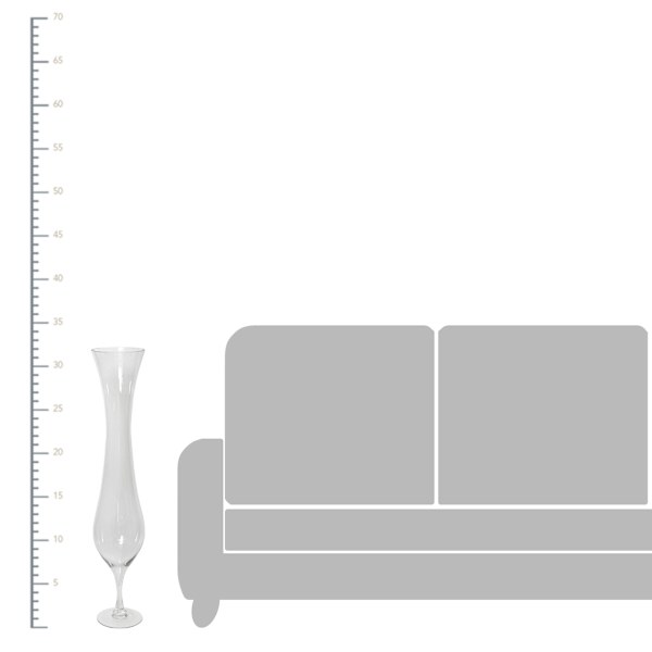 Clear Hourglass Floor Vase, 32"