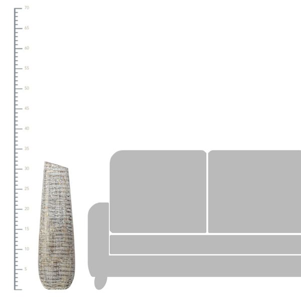 Neutral Striated Floor Vase, 32"
