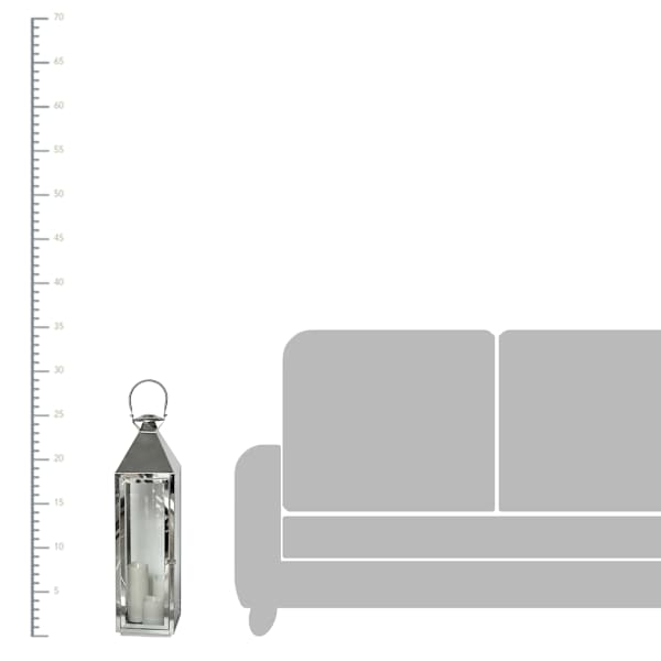 Pre-Lit LED Silver Floor Lantern, 29"