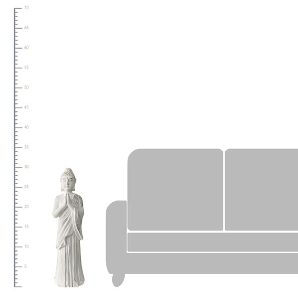 Found & Fable White Buddha Figurine, 30"
