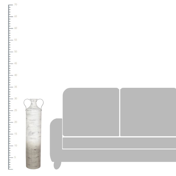 Neutral Metal Floor Vase with Handles, 30"