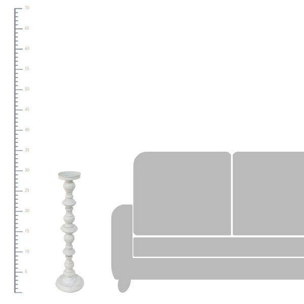 White Metal Candle Holder, 30"