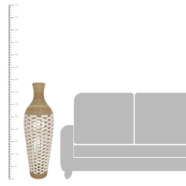 Brown Rattan Floor Vase, 39"