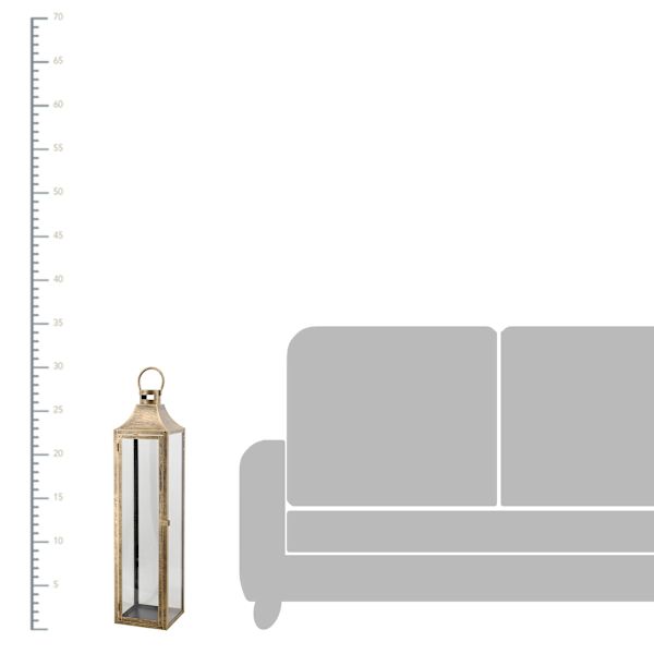 Oversized Brass Floor Lantern, 29"