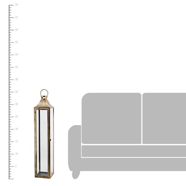 Oversized Brass Floor Lantern, 36"