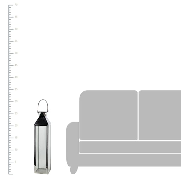 Oversized Electroplated Gunmetal Floor Lantern, 31"