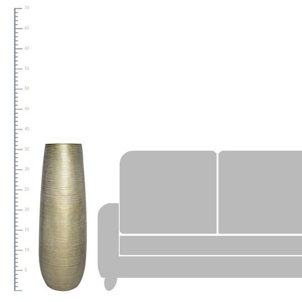 Gold Striated Floor Vase, 36"