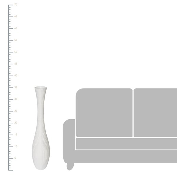 White Wooden Floor Vase, 36"